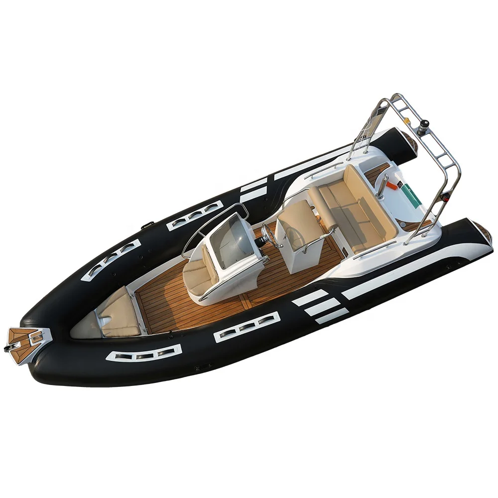 Luxuriöses 19ft RIB580B Sport-Yacht 6m Aufblasbares Angelboot mit Außenbordmotor und Rumpf aus Kohlefaser, Aluminium, Fiberglas, PVC, EVA