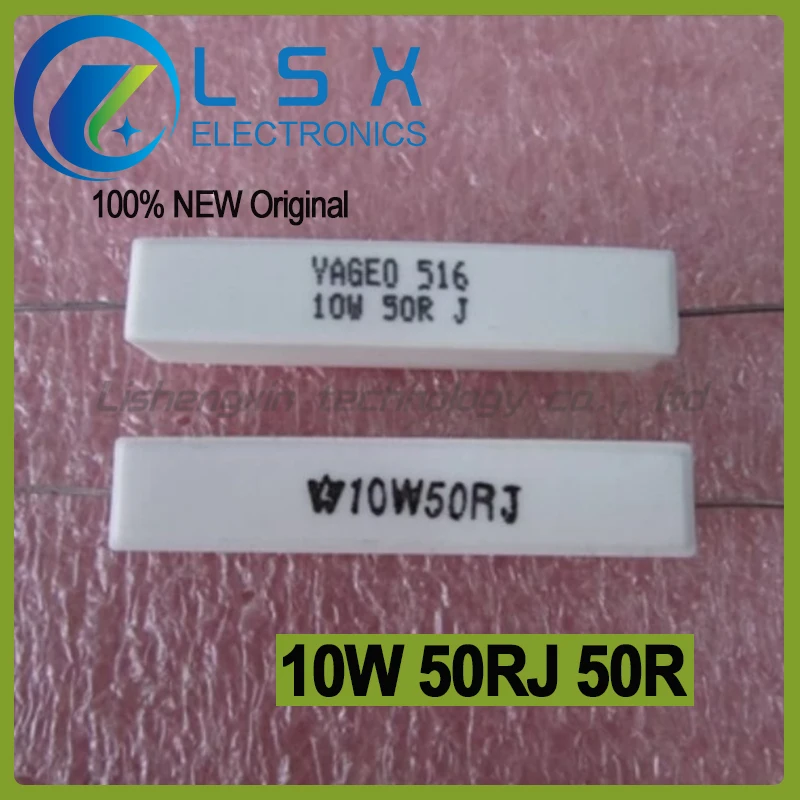 10pcs 10W 50RJ 50R 5% imported ceramic cement resistor New and Original