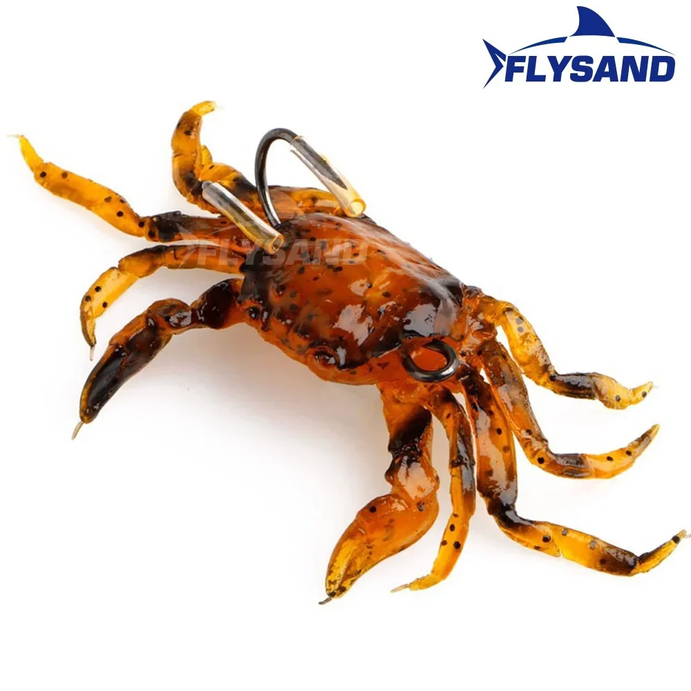 FLYSAND Simulated Crab Baits Artificial Fishing Lures Tackle Baits Double Sharp Hook Lures Soft Silicone Crankbaits Bait