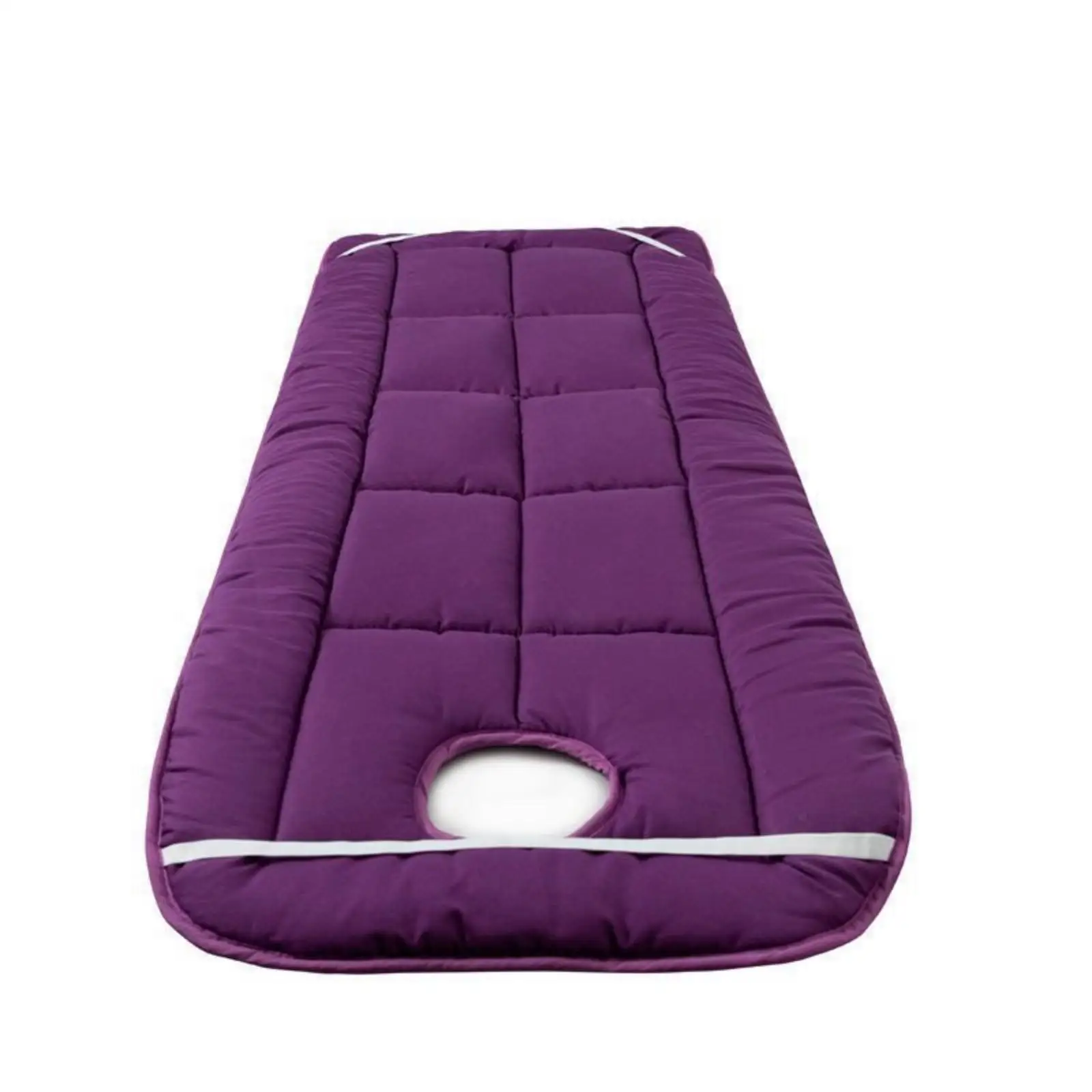 Padded Cotton Massage Mattress Pad with Oval Face Rest for Professional Spa Table Bed Cover Secure Strap Durable Quilted Cushion