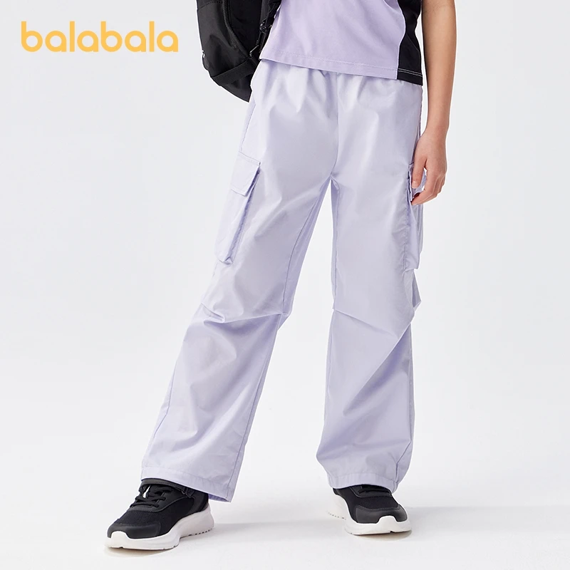 

Balabala Casual Pants Girls Pants 2024 Summer New Middle and Big Kids Cool Feeling Quick-drying Parachute Pants