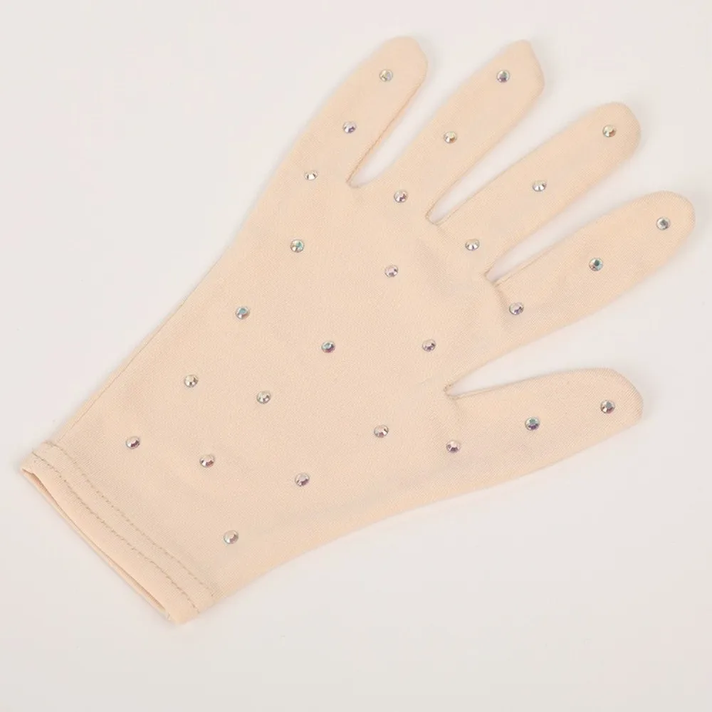 New Shiny Figure Skating Gloves Skin Friendly Fast Drying Ice Skating Gloves Anti-slip Breathable Skating Performance Gloves for