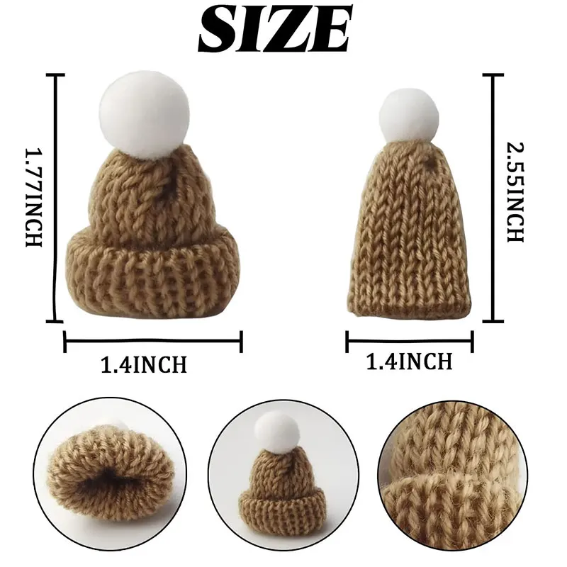 10/20/50pcs Mini Knitting Hats Small Christmas Doll Hat for Christmas Ornaments DIY Craft Decorations Tree Snowman Ornaments - Image 5