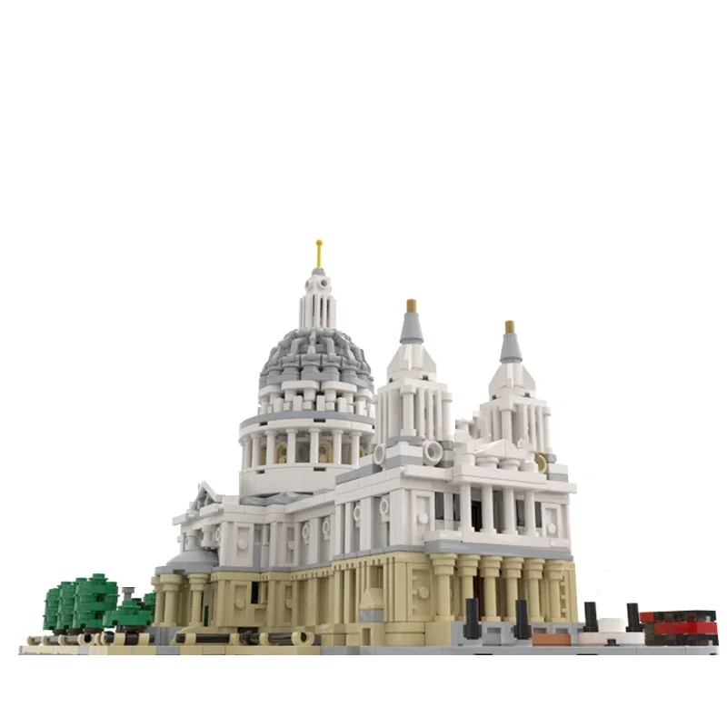 City Street View รุ่น MOC อาคารอิฐ Saint Paul's Cathedral Modular เทคโนโลยีของขวัญวันหยุดประกอบของเล่นเด็กชุด