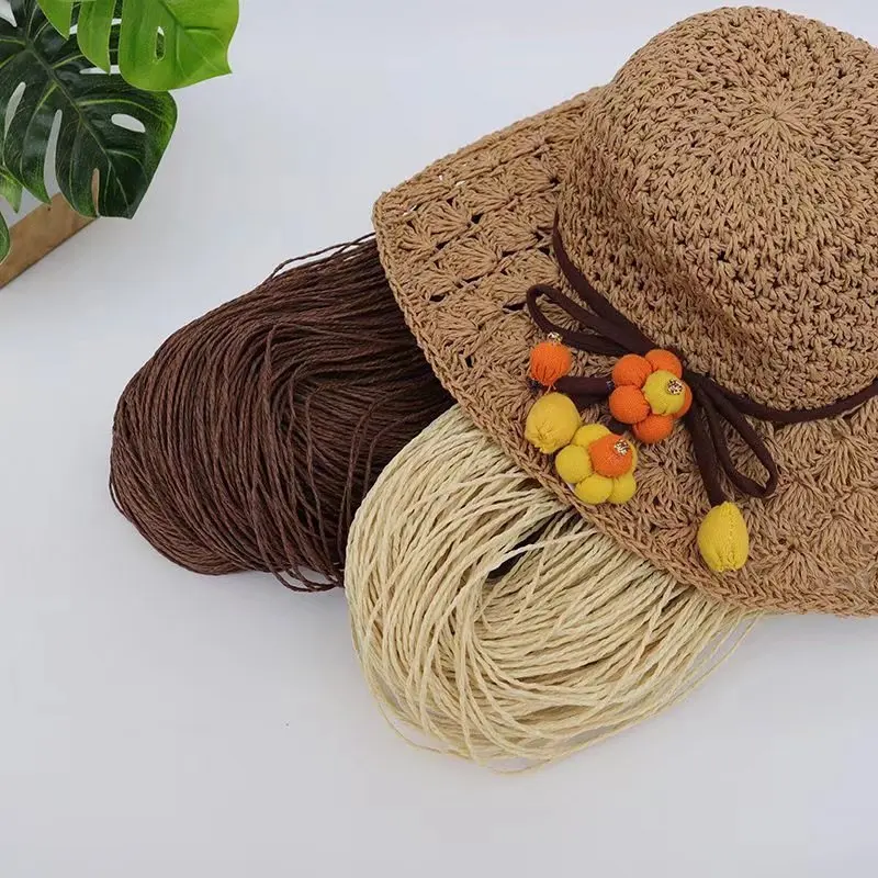 Raffia Yarn Crochet Natural Paper Straw Threads Handcrafts For DIY Knitting Hat Handbag Baskets Knitting Material New