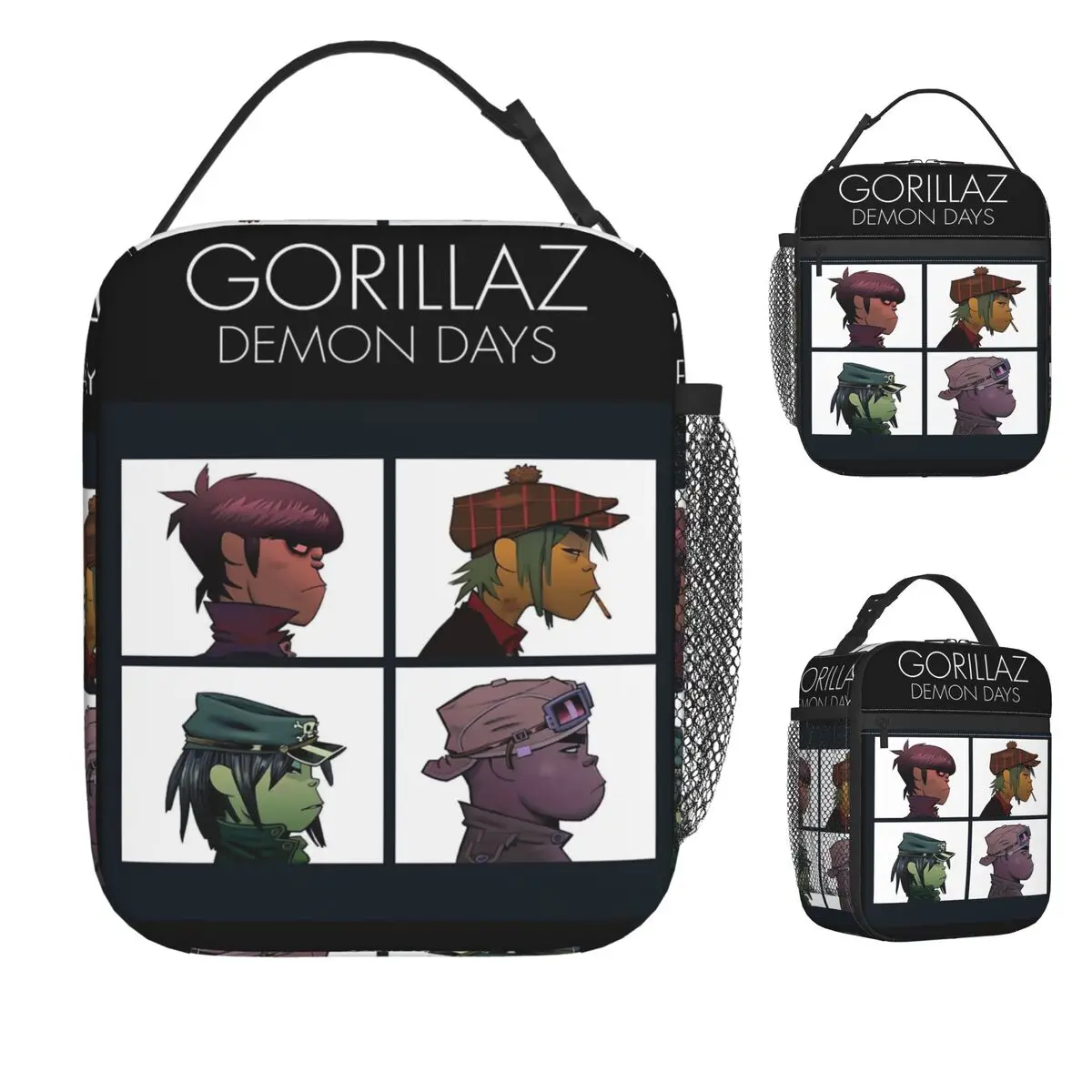 شيطان DAYZ الموسيقى الفرقة الغوريلاز الشرير الصخرة طباعة حقيبة الغداء نزهة علب الاغذية للطفل Kawaii طباعة أكياس الغداء الحرارية حقيبة للحفاظ على البرودة