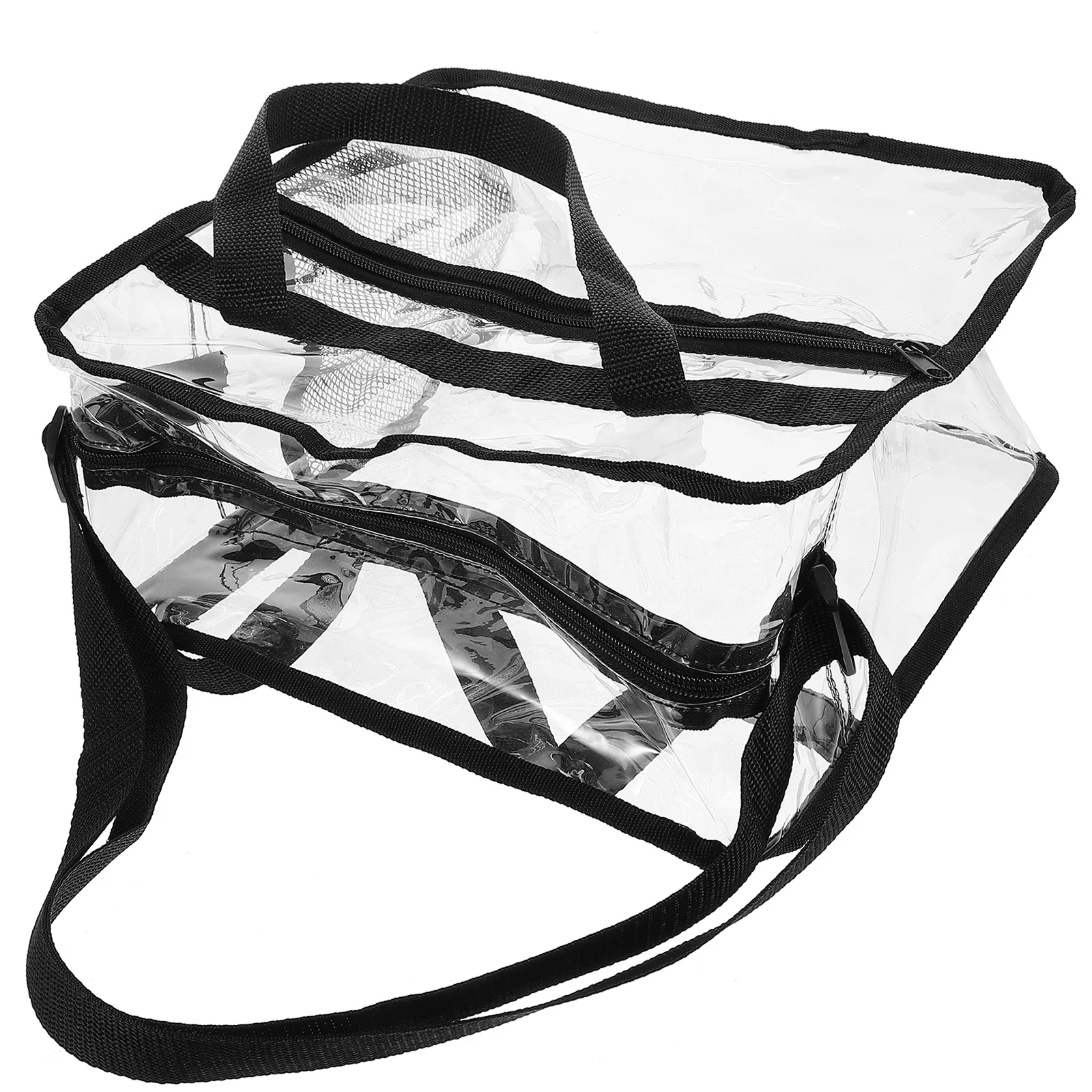 

Transparent Clear Tote Bag Large Capacity PVC Waterproof Travel Cosmetics Toiletry Bag Portable Shoulder Strap Storage