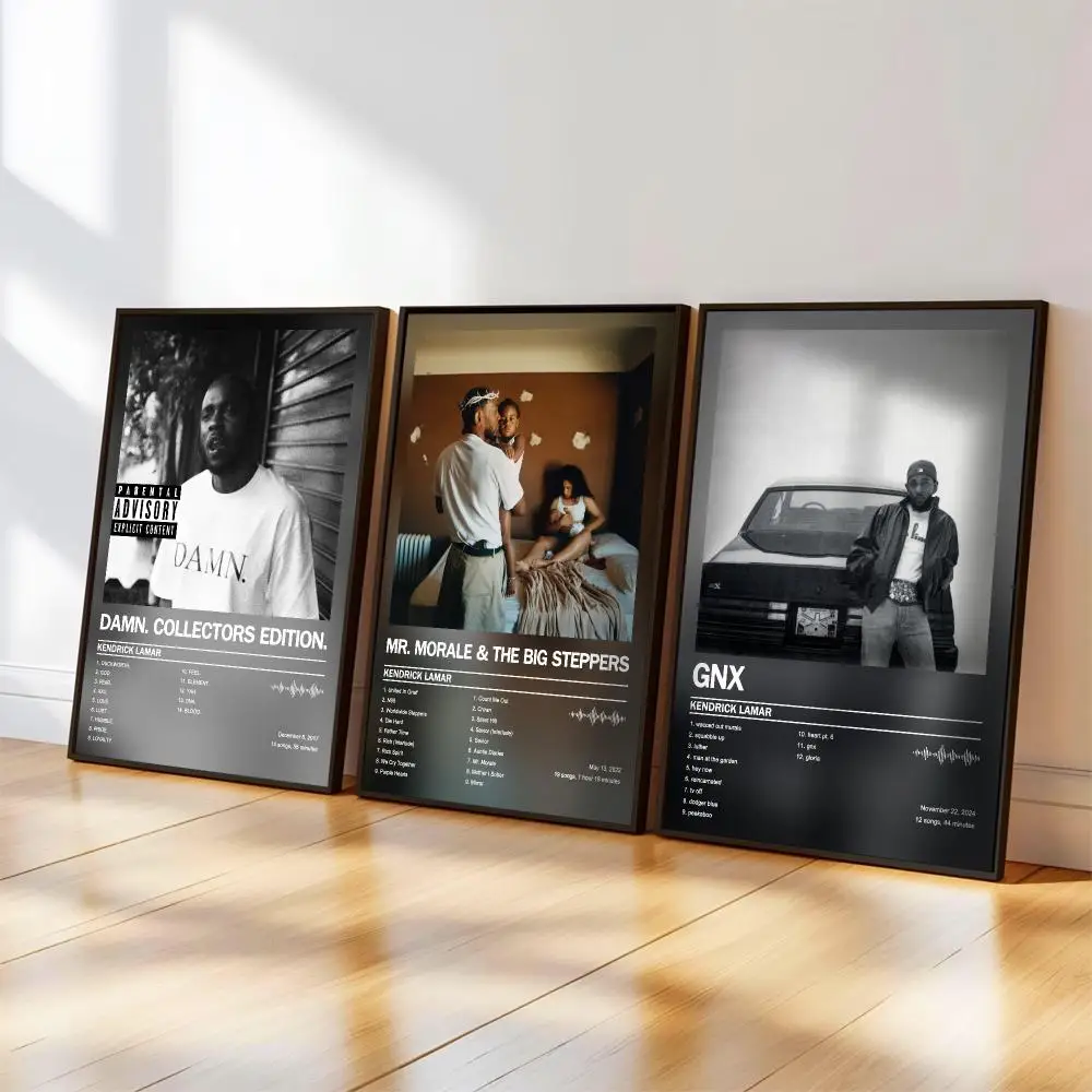 Kendrick Lamar Poster Peelable Self-Adhesive Stickers, Frameless Wall Art Decals for Bedroom Living Room Home Decor