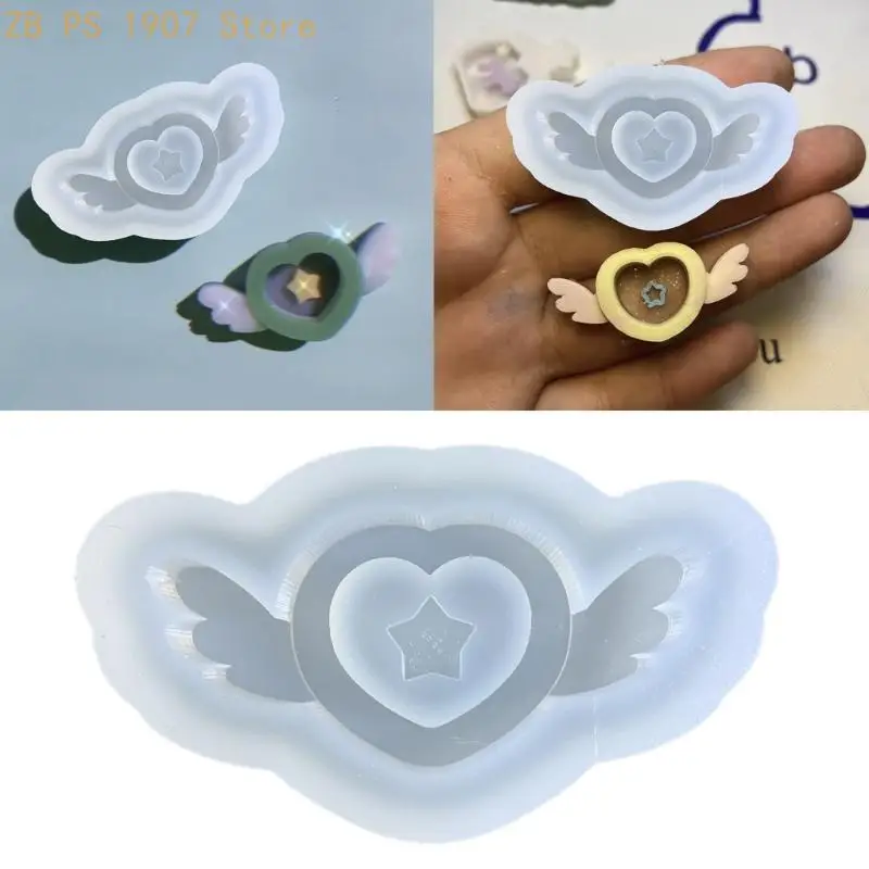 Angel-wing Resin Shaker Mold,Silicone Mould Resin Shaker Molds Resin Epoxy Casting Shaker Mould for DIY Crafts 55KA