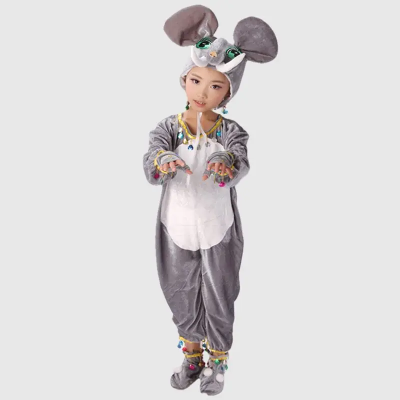 

Elephant costume Gray Elephant Jumpsuit Cute Animal Cosplay Costumes School Stage Performance Clothing