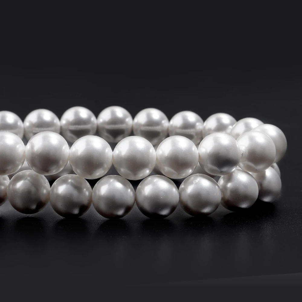 Natural White Shell Pearl Round Loose Beads For Ornament Making Choker Making DIY Beading Craft Supplies 4/6/8/10/12mm Wholesale