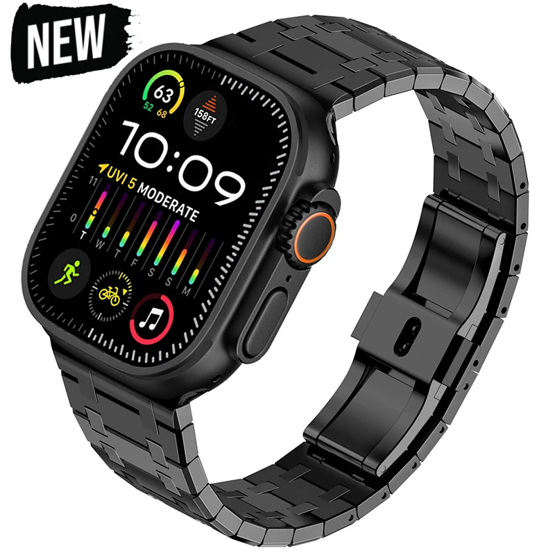 

Металлический ремешок из нержавеющей стали для Apple Watch Band Ultra 3/2/1 49 мм серии 11 10 46 мм 45 мм 44 мм 42 мм Браслет Iwatch 9 8 7 6 SE3 5