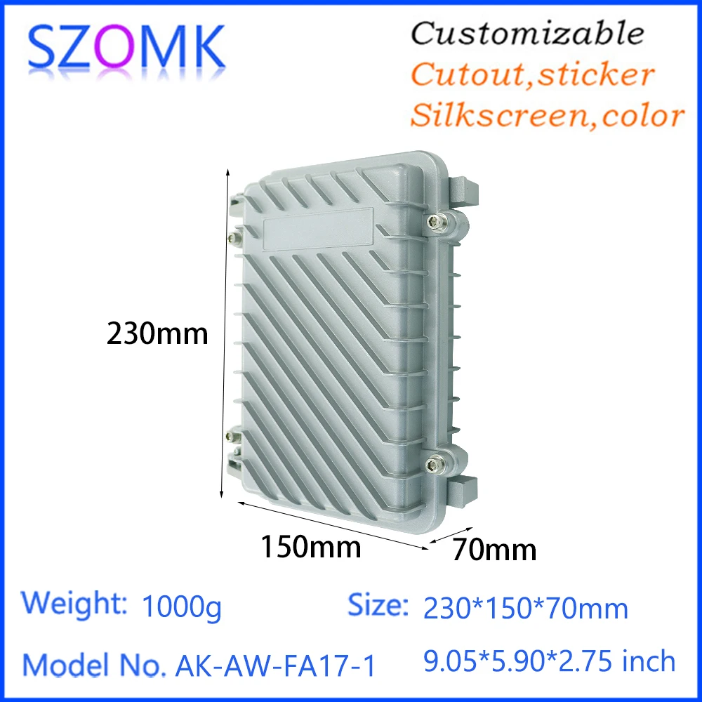 230x150x70mm Waterproof Ip65 Distribution Box Die Cast Heat Sink Aluminum Outdoor Telecom Electrical Enclosure