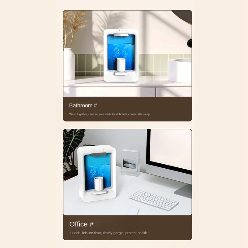 ABZV-Automatic Mouthwash Dispenser For Bathroom, USB 3 Dispensing Levels, 500Ml Smart Touchless Mouthwash Dispenser
