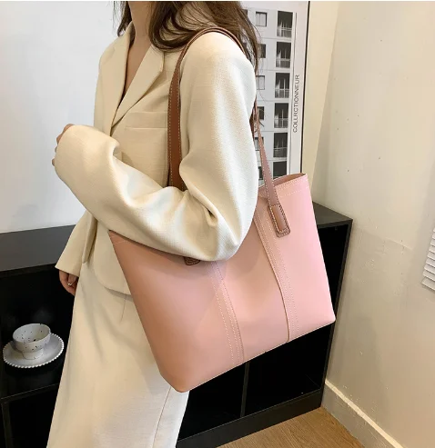 Large Vintage Women\'s Tote Handbags Beige Messenger Elegant Crossbody Bag Brown Shoulder Bags Office Ladies Messenger Bags