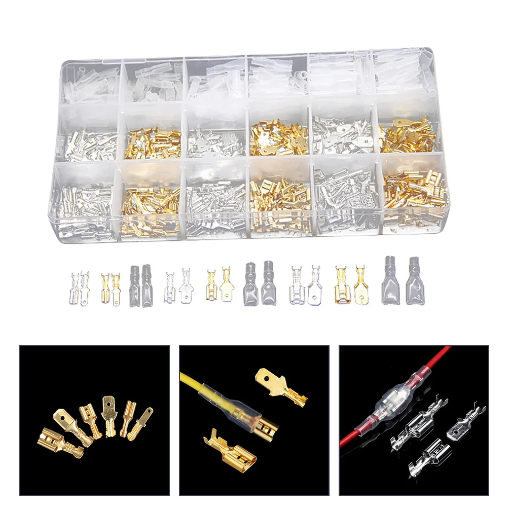 

1 Set Wire Terminal Crimp Copper Cold Pressed Terminal Connector 2.8Mm 4.8Mm 6.3Mm Female Spade Non Insulated Brass