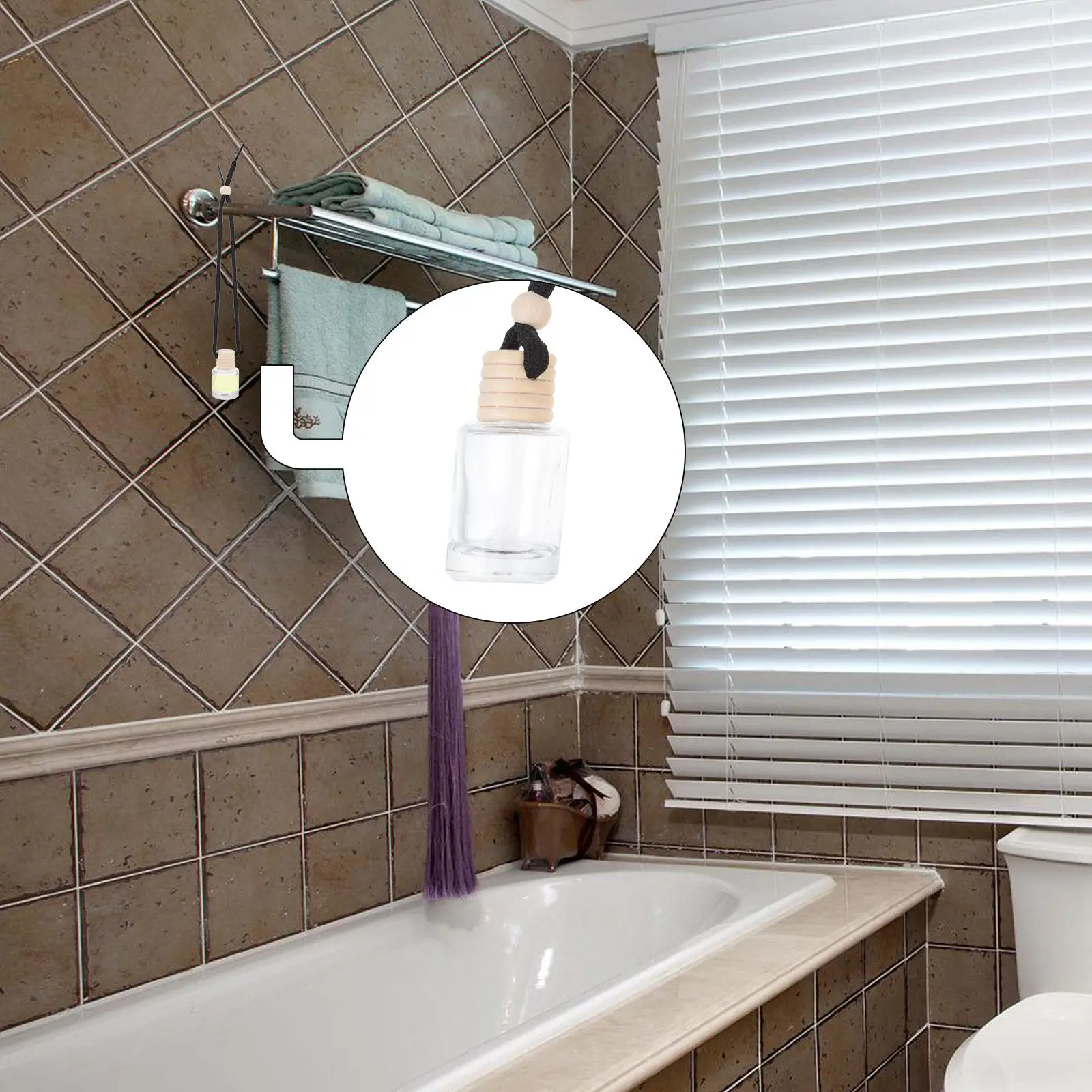 

6Pcs Glass Car Aroma Diffuser Bottles for Essential Oil Perfume Air Freshener Home Office Car Decoration Stress Relief