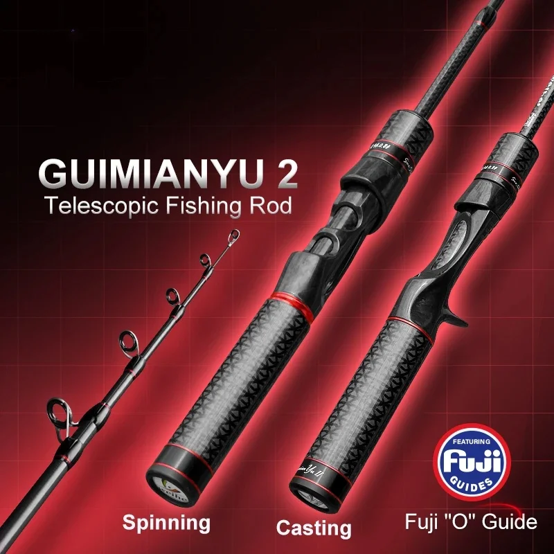 fuji-ghost-face-fish-ii-世代カーボンファイバーストリームマイクロ釣竿伸縮ルアーロッド釣り用