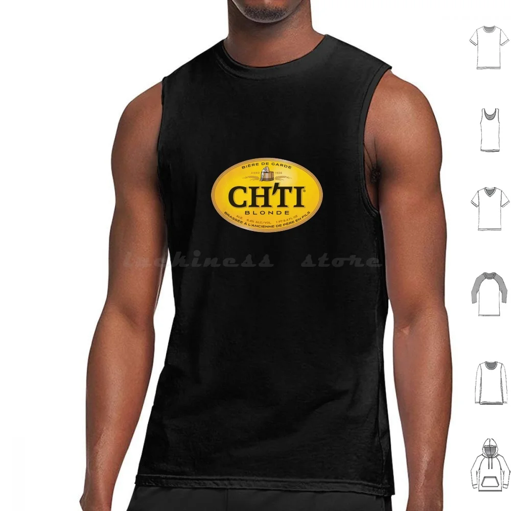 Classic Retro-Ch'ti-Brew Tank Tops Vest Sleeveless Beer Lager Pale Ale Chti Ambre Brewery Coffee Best Of Affligem Brewery