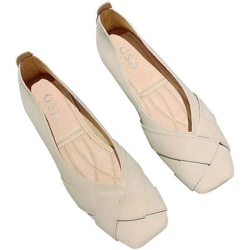 Women\'s Leather Casual Shoes Ladies Luxury Loafers for Women Trend Summer Flat Low Heels Outdoor Fashion Shoes Footwear