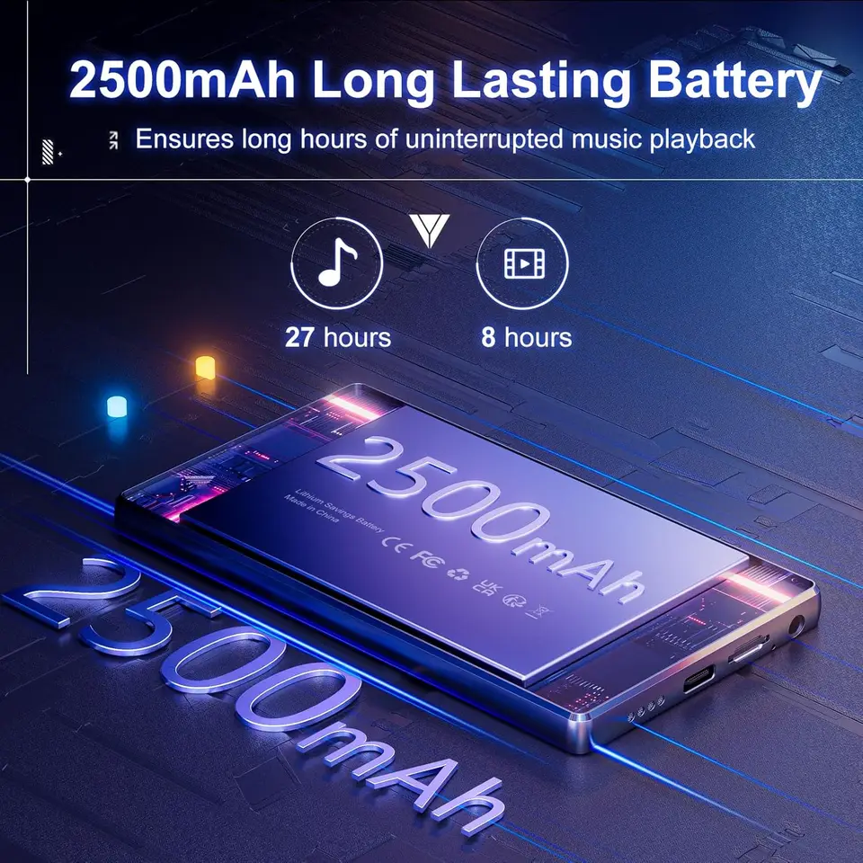 MECHEN 32GB/96GB/160GB MP3/MP4プレーヤー、BluetoothとWiFi搭載、5
