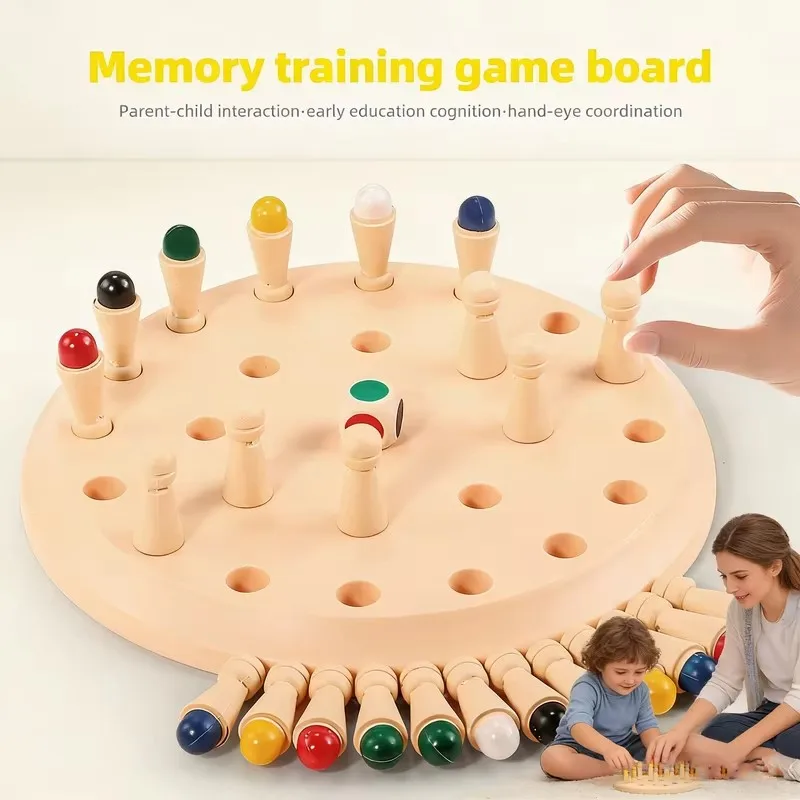 NEW Memory Match Stick Chess Color Game Board Puzzles Montessori Educational Toy Cognitive Ability Learning Toys For Children