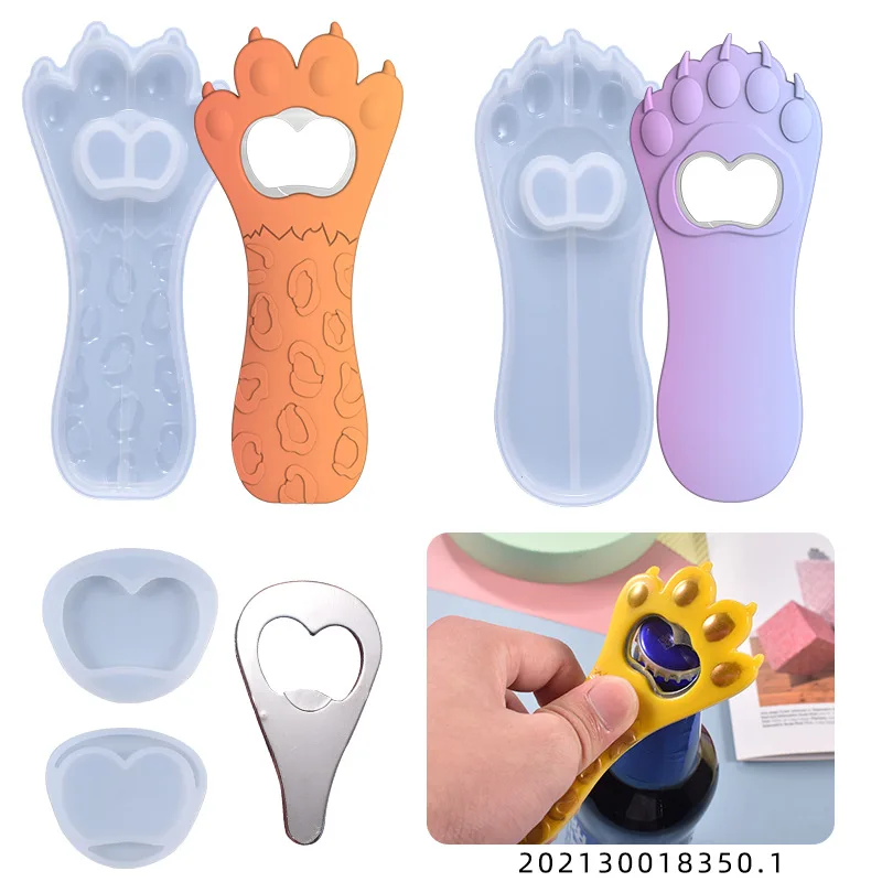 Portable Multitool Cat Paw Shaped Bottle Opener resin mold silicone Creative Can Wine Beer Lid Twist Off Jar Opener DIY Crafts