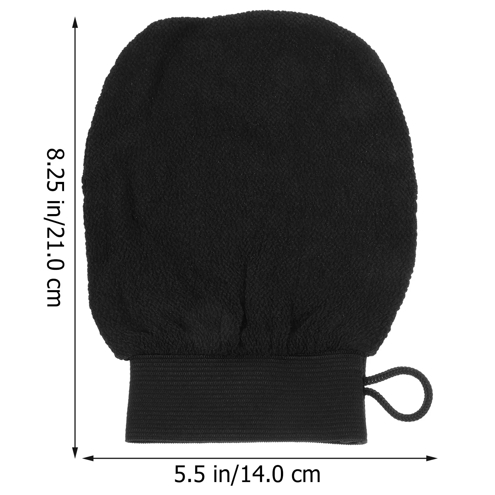 Bath Exfoliating Glove Black Viscose Soft Comfortable Elastic Band Fastening Tie for Cleansing Dead Skin Remover Body Scrub