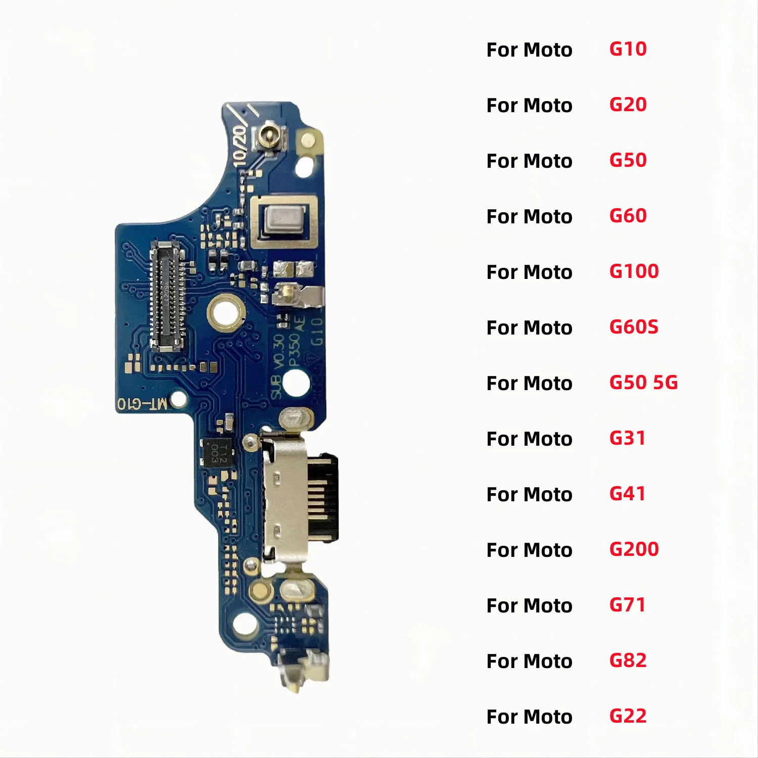 

USB Charger Dock Connector Board Charging Port Flex Cable For Motorola Moto G10 G20 G50 G60 G60s G100 G31 G41 G71 G82 G22 G200