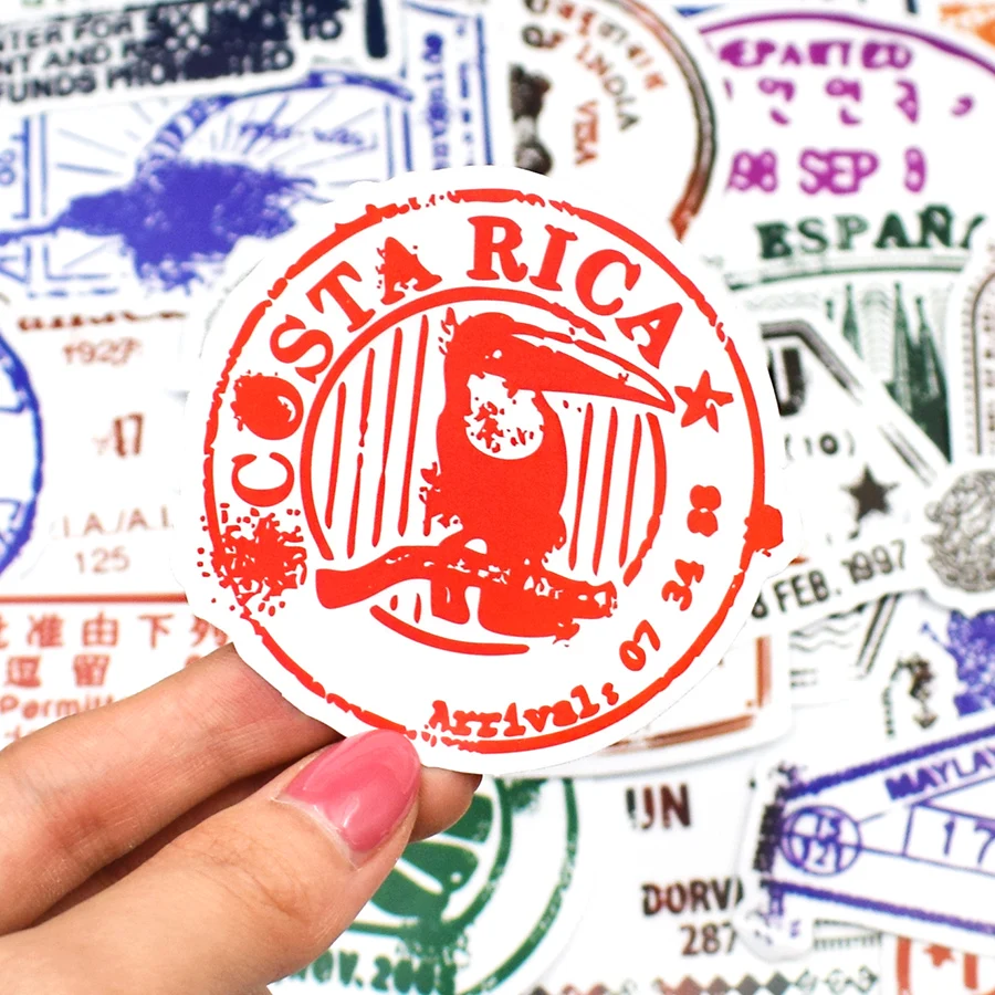 10/30/50pcs Vintage Transparent Postmark Stamp Stickers Decals Toy DIY Luggage Skateboard Fridge Car Graffiti Sticker for Kid