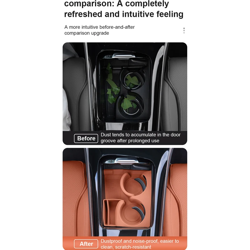 

For Mercedes Benz GLC X254 2023~2026 Car Silicone Central Control Water Cup Protective Pads Cup Holder Coaster Cover Accessories