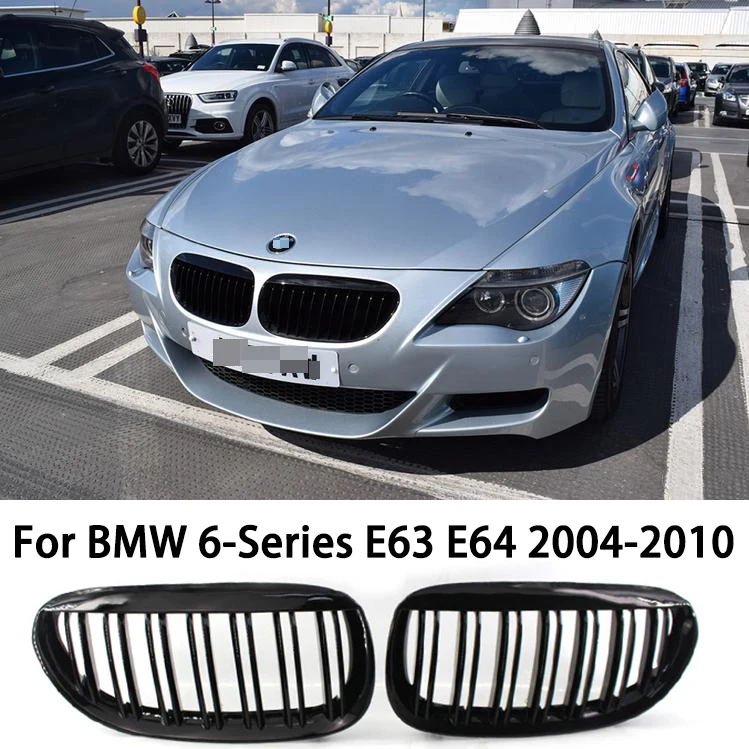 Image of E63 E64 Glänzend Schwarz Auto Front Stoßstange Gitter Für BMW 6-Serie E63 E64 2004-2010 Matte Racing grill Zubehör