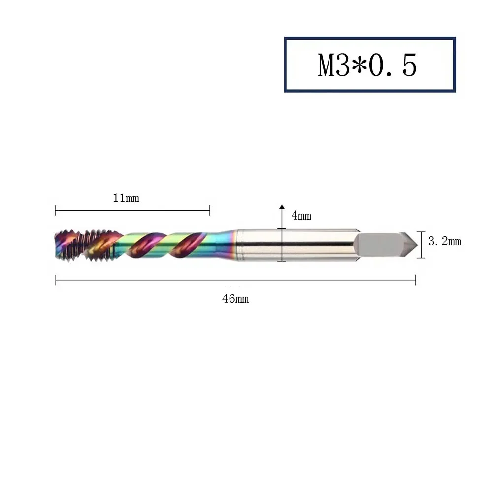 

Набор спиральных метчиков для M3, M5 из кобальтовой стали HSS M35 для резьбонарезания алюминиевых сплавов, цинка и цветных металлов