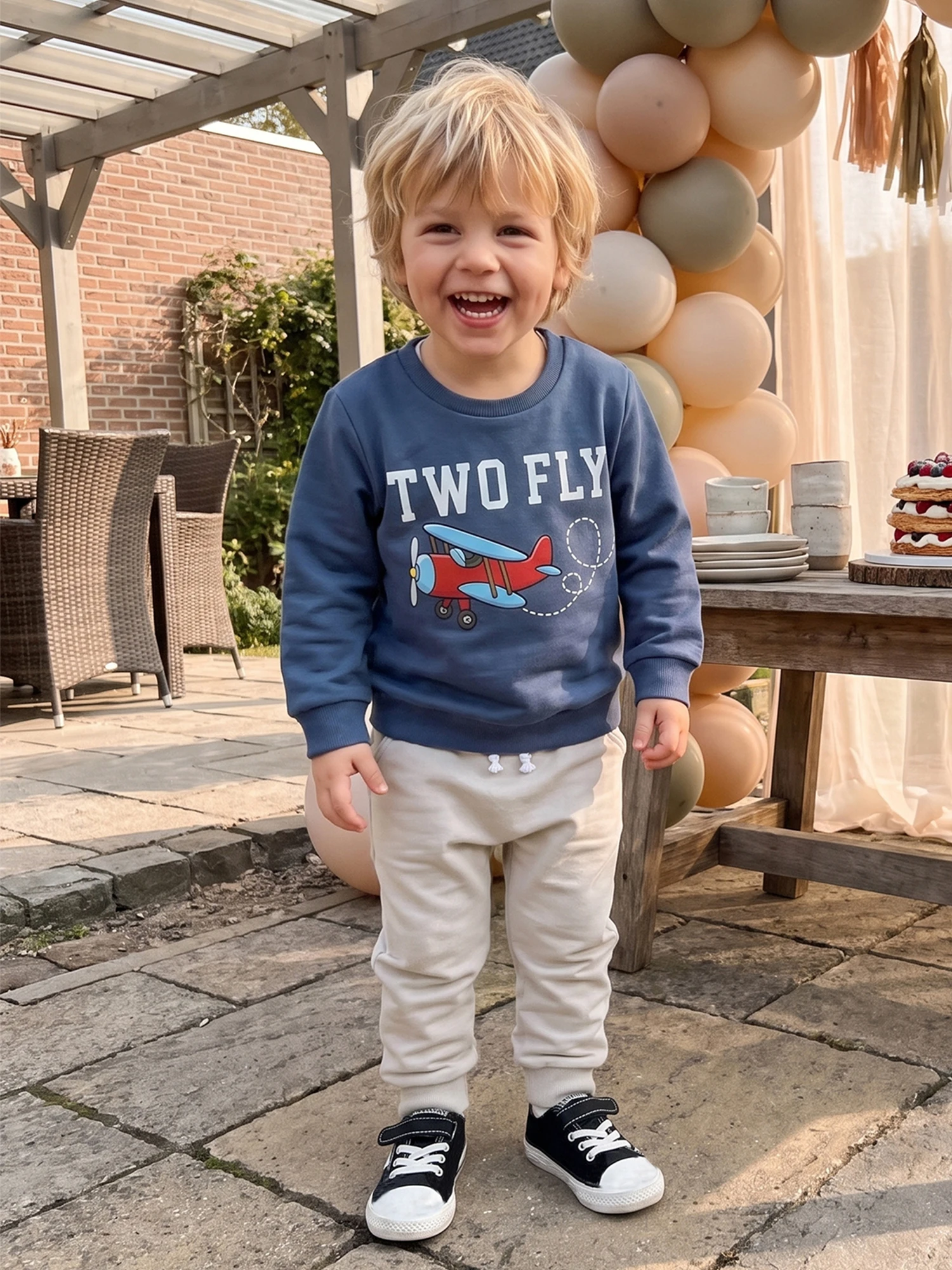 Boy-Birthday-Outfits Long Sleeve Pullover Solid-Pants-Set Solid Outfits Airplane Baby-Boy Solid Pants Pants Set
