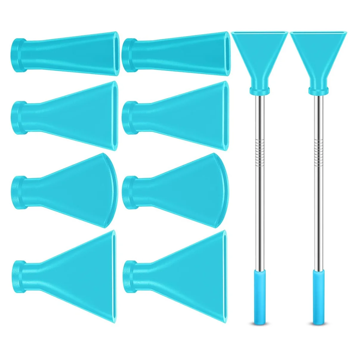 A79G 8 Pcs Acrylic Pouring Paint Supplies, Stainless Steel Straw Blow Nozzles Set Fluid Art Tools, for Fluid Art Bloom Blue