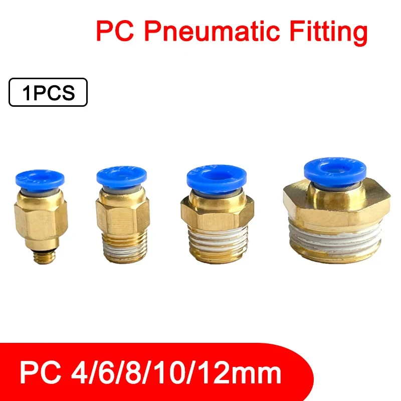 

1Pcs PC Hose Connection Air Fitting 4-12Mm Male Thread Bsp 1/4 " 1/2" 1/8 "3/8" Nipple Brass Quick Coupling Pneumatic Fittings