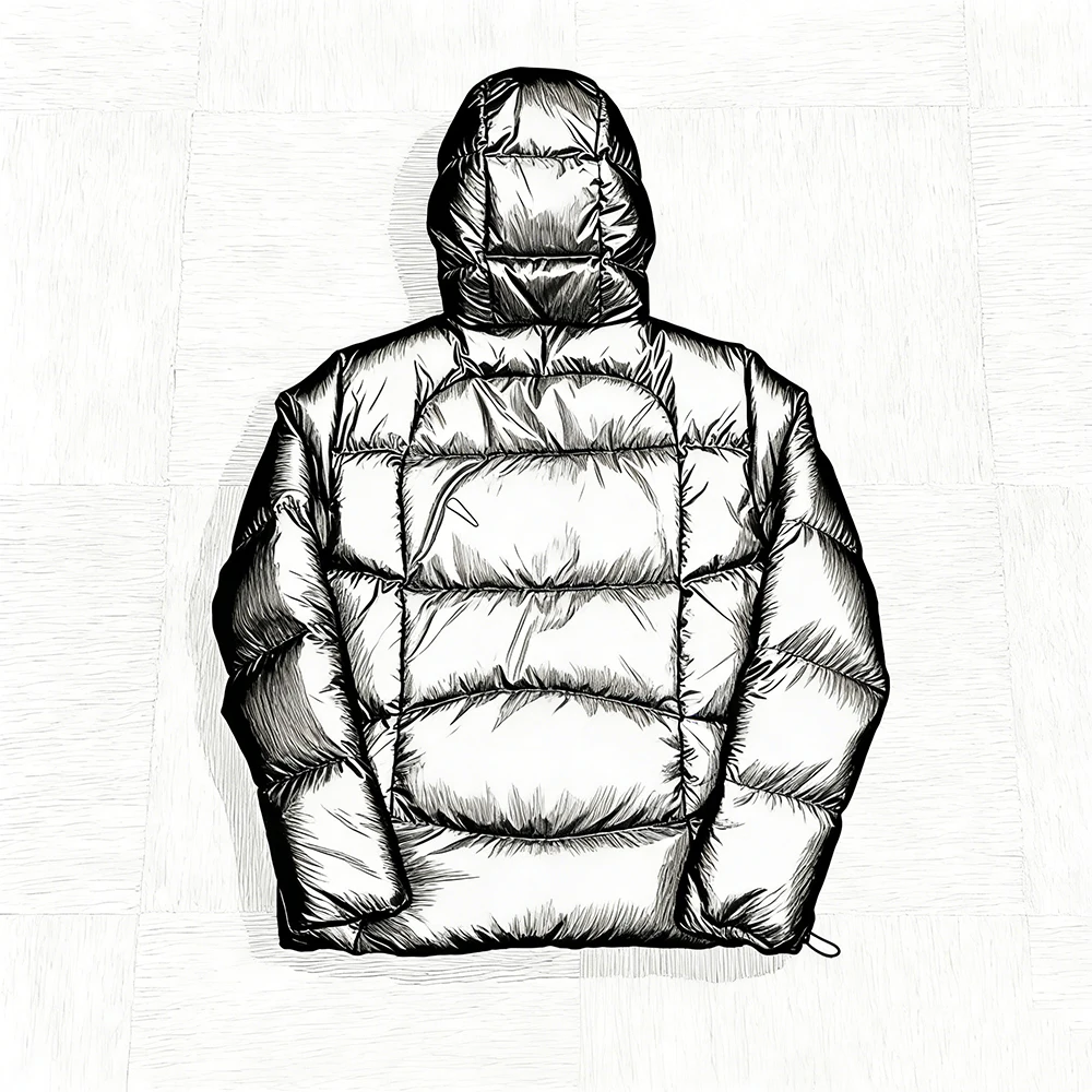 SY-71  Wave Puffer Jacket Black Warm Men's Thick Winter Hoodie Casual Fashion Down Coat Streetwear Clothing