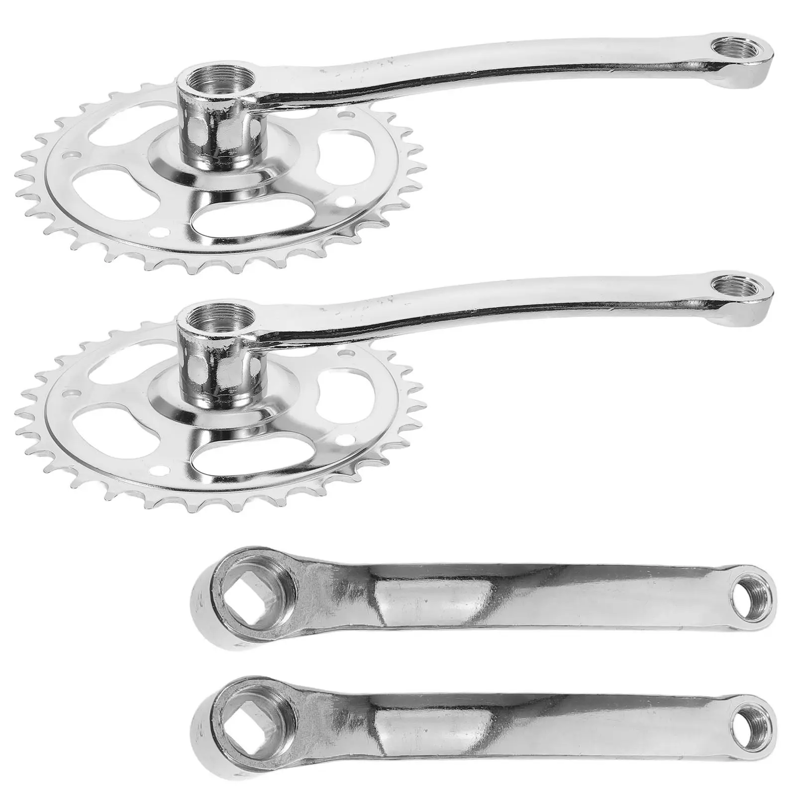 

2 set Mountain Bike Crankset 32T Universal Square Taper Bicycle Crank Arm Replacement Metal Chainring For Road Trail Riding Bike