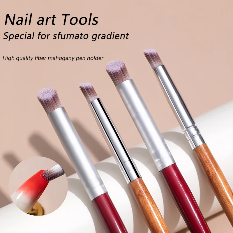 1/2/3/5PCS Wooden Handle Nail Ombre Brush Set Gradient Painting Tool for Acrylic Gel Nail Art Design