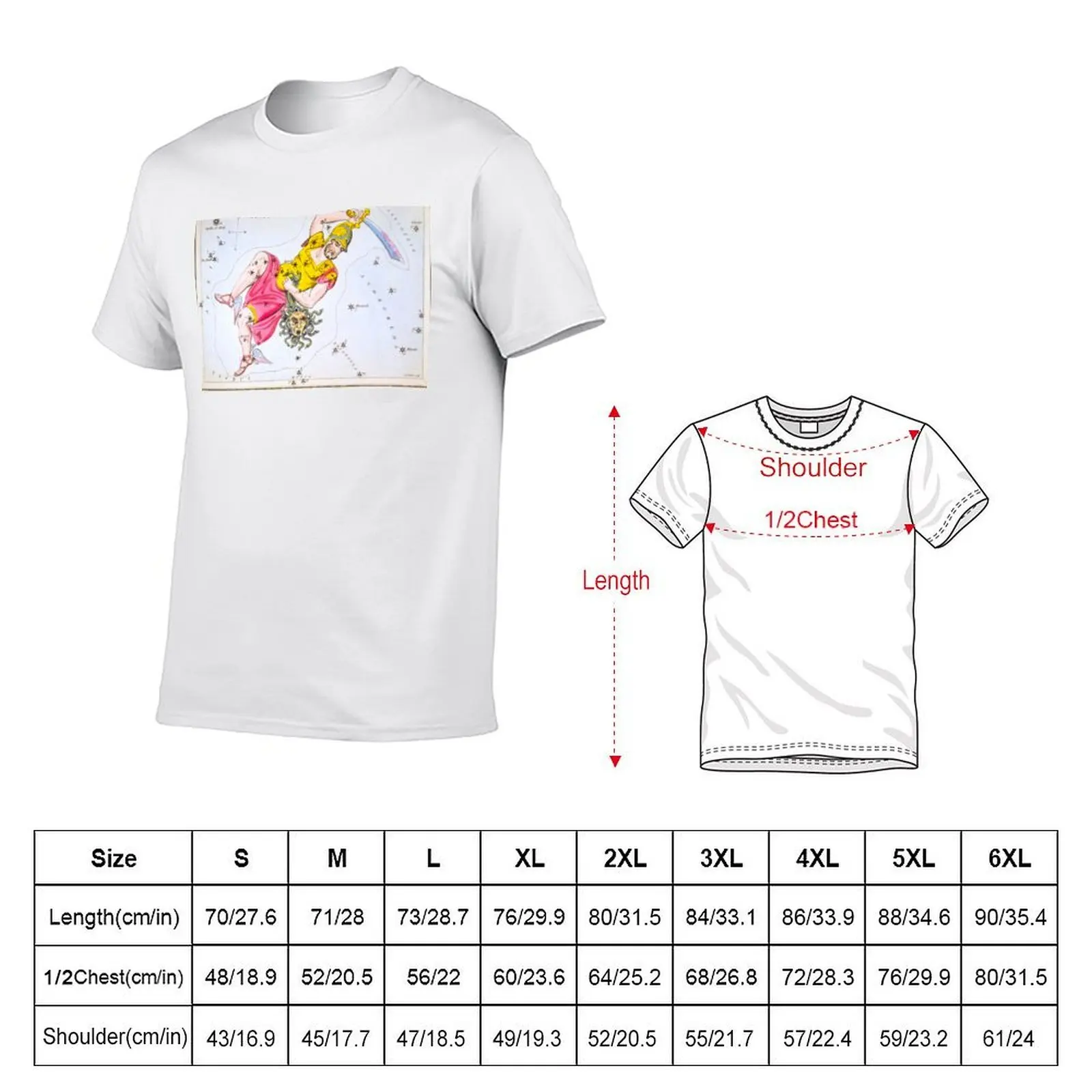Antique Perseus and Caput Medusa Constellation Map T-Shirt sublime clothes fitted t shirts for men