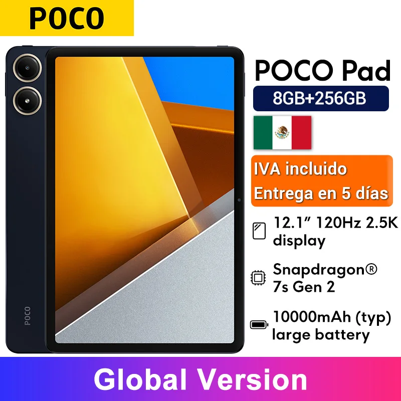 POCO Pad Global Version Snapdragon 7s Gen 2 Quad speakers 33W fast charging 10000mAh battery 12.1” 120Hz 2.5K display Tablet