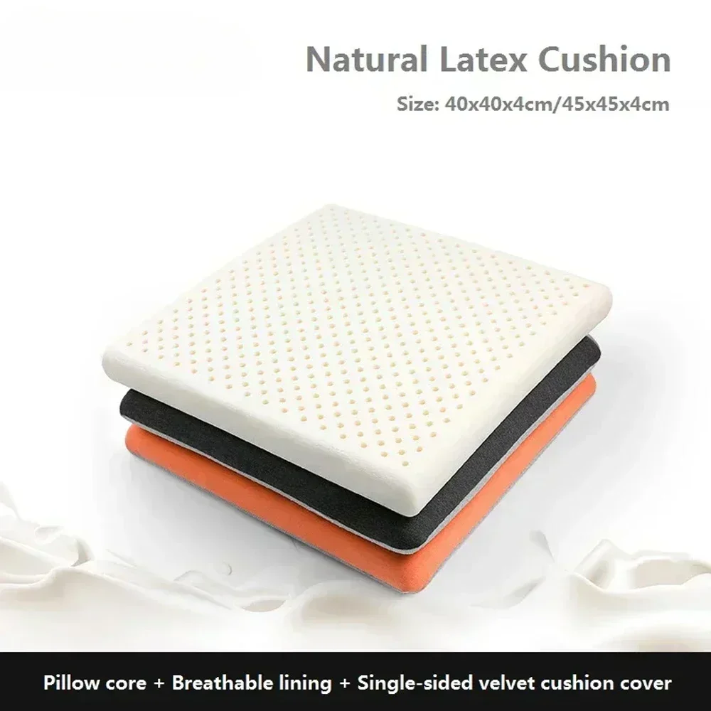 

40x40/45x45cm Natural Latex Orthopedic Sitting Pillow Office Chair Cushion Soft Relieve Sore Buttocks Home Pad Cojín de silla