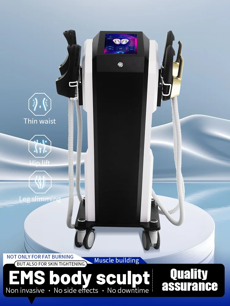 EMS آلة تنحيف عضلات الجسم مع 4 مقابض منصات تحفيز الحوض اختياري صالون EMS فقدان الوزن