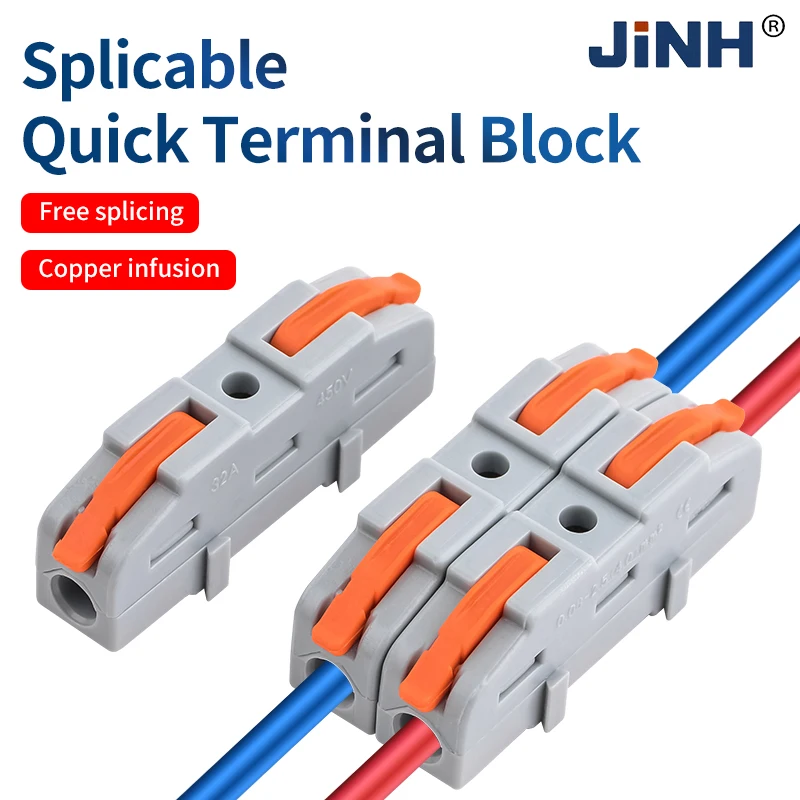 JINH 10 قطعة CMK 401 الربط السريع متعدد بعقب سلك موصل العالمي المدمجة موصل الصحافة كتل طرفية المنزل