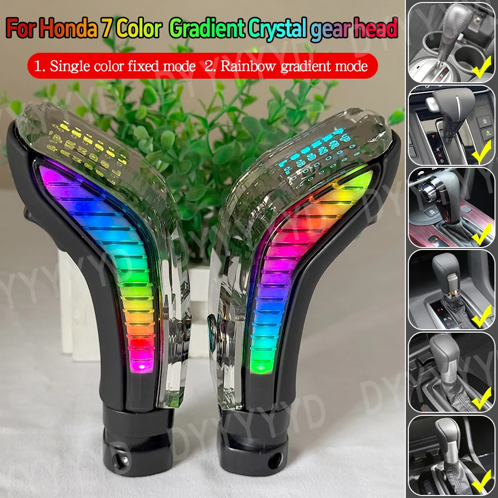 

Crystal Shift Knob Auto Gear Shifter with Button LEDIlluminated for Honda Civic Mk8 Mk9 Accord Vezel Fit CR-V Odyssey gear shift