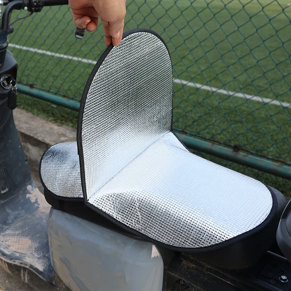 Motorcycle Aluminum Film Sunscreen Seat cushion Universal Waterproof Motorbike Sun Pad Heat Insulation Cushion