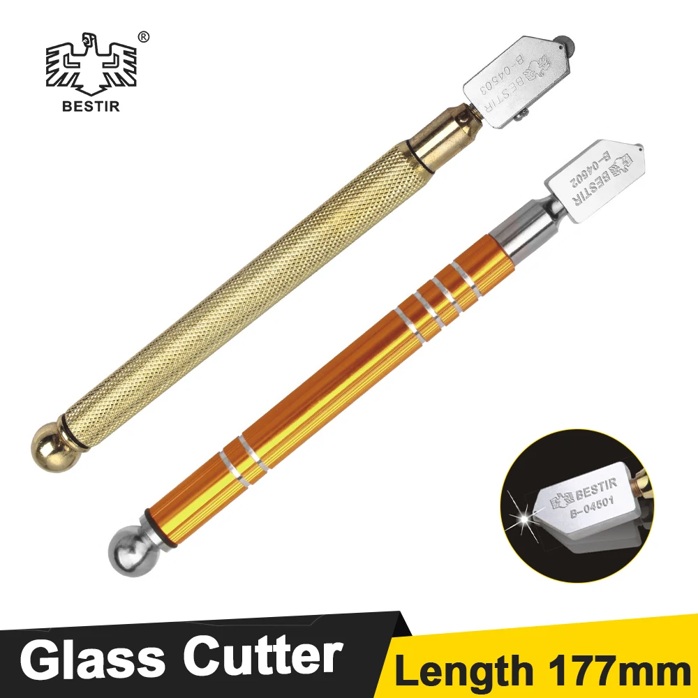 BESTIR Glass Cutter Diamond Roller Tile Glass Mirror Cutting Knife Aluminum Alloy Multifunction Portable Hand Tool Glass Cutting