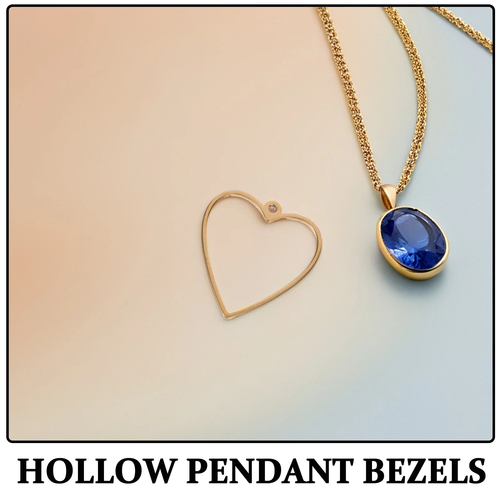 10Pcs Hollow Heart-Shaped Stainless Steel Pendant Bezels Resin Jewelry Making Necklace Charms DIY Frames Necklace Charms