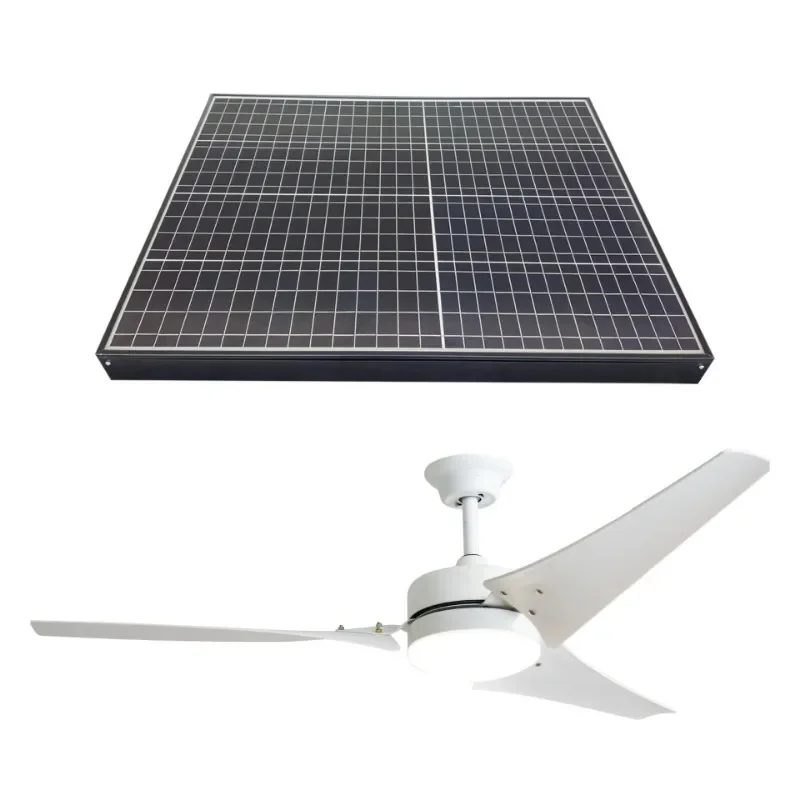 60inch Day & Night Use Home Appliances Remote Control Solar Home Ceiling Fan with LED Lights Remote Control