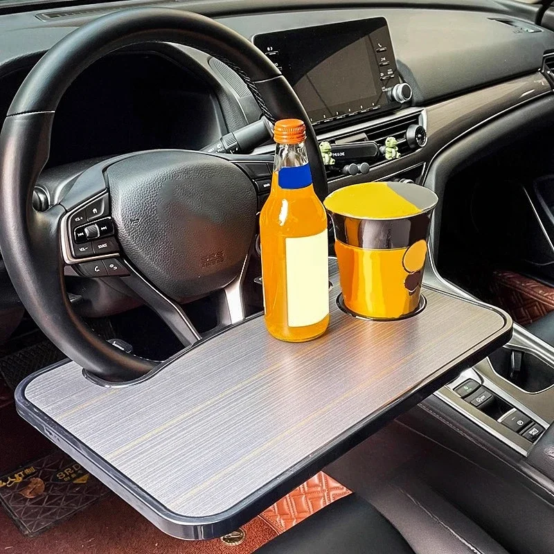 Car Steering Wheel Dining Wheel Car Notebook Holder Flat Computer Table Small Table Board Dining Table Body Kits Accessories